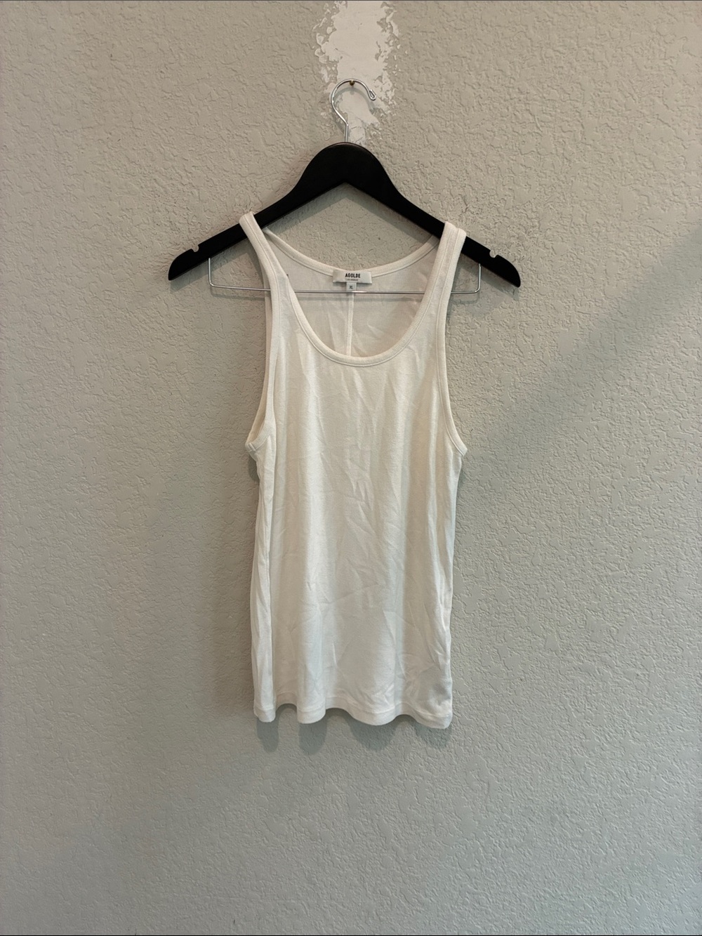 Agolde White Scoop Tank Top